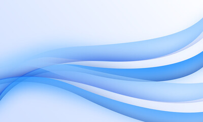 blue lines wave curves soft gradient with white color abstract background