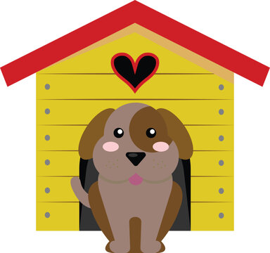 dog with dog house vector image or clip art
