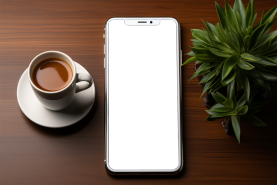 top view of iPad and apple pencil transparent background PNG blank screen empty display made with AI generative technology