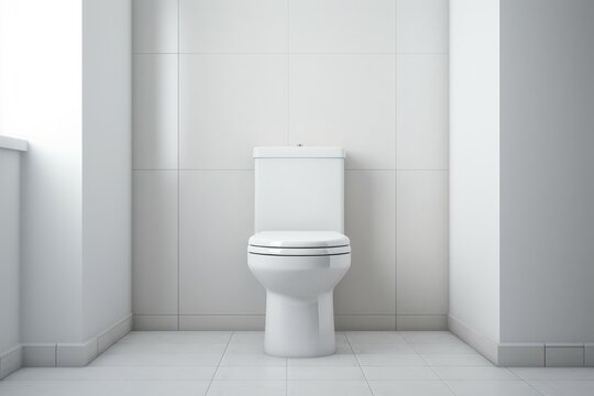 White minimalist toilet room. Generate Ai
