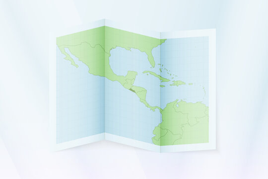 El Salvador map, folded paper with El Salvador map.