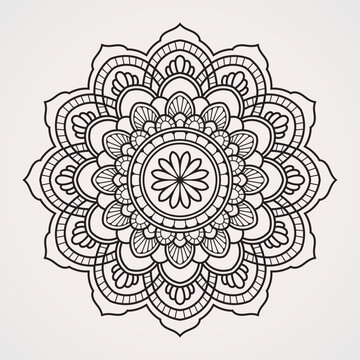 traditional mandala flower. suitable for henna, tattoos, photos, coloring books. islam, hindu,Buddha, india, pakistan, chinese, arab