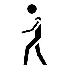 stickman walking glyph 