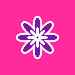 modern playful Y2K flower. Hippie trendy flower card