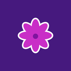 modern playful Y2K flower. Hippie trendy flower card