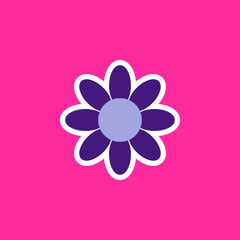 modern playful Y2K flower. Hippie trendy flower card