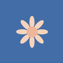 funny groovy playful flower in 60s style