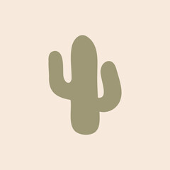 funny cactus in retro boho colors