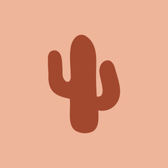 funny cactus in retro boho colors
