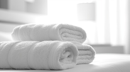 white towel in the hotel bedroom 