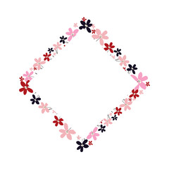 Creative vibrant floral frame, bright frame with wildflowers in juicy colors