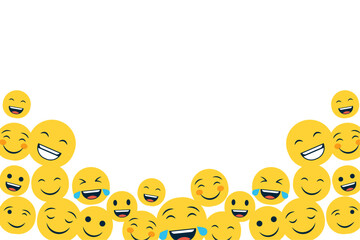 Happy world smile day Background with emojis composition.