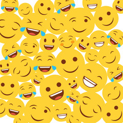 Happy world smile day Background with emojis composition.