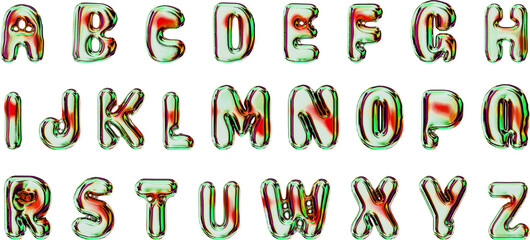 Alphabet, inflatable chrome warm letters, balloons
