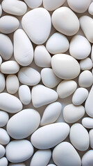 White pebbles sitting next to each other with white background, in the style of soft and rounded forms