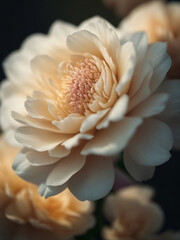 Closeup Image of Retro Style Theme Flowers on a blurred Background