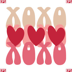 Valentins retro svg design and eps file