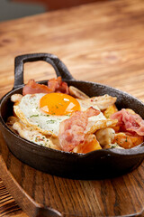 tasty breakfast on teh wooden background