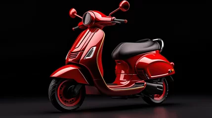 Foto op Canvas red scooter isolated on black © vie_art