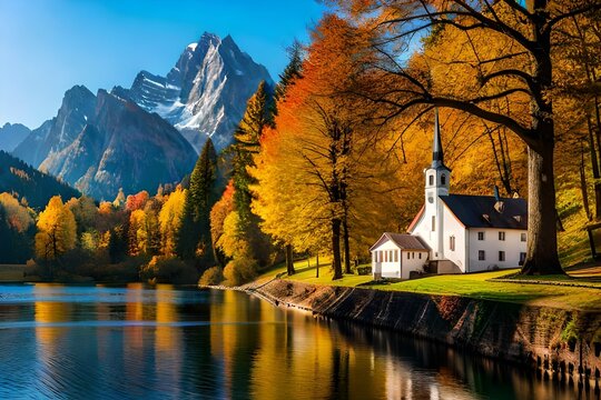 church in the lake generated ai