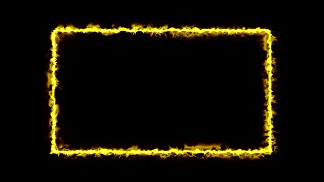 Lightning border frame on black background animation
