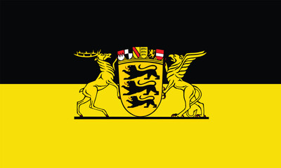 Great Coat of arms Baden Wurttemberg flag vector illustration isolated, Germany. Province in Germany.