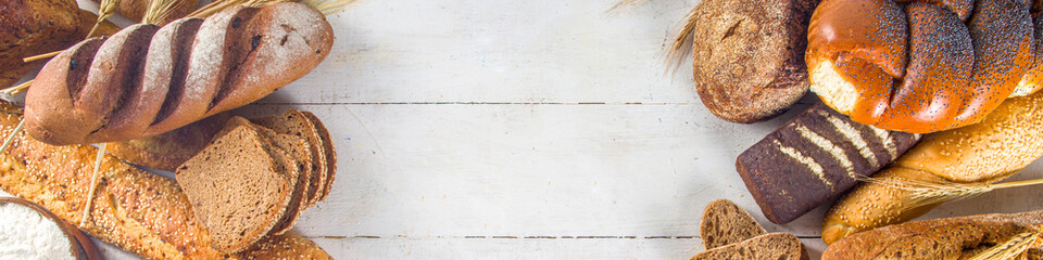 Assortment of baked bread and pastry