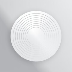 Minimal white grey elegant circles. Abstract circular illustration with diagonal stripes. Linear radial gradient smooth soft shadow. Blank luxury business cover for hi-tech technology, Generative AI