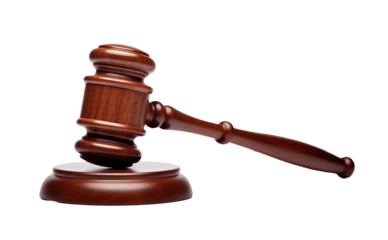 Gavel isolated on transparent background. PNG file, cut out