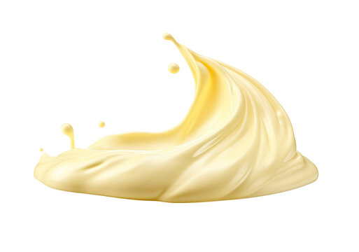 Mayonnaise drop isolated on transparent background. PNG file, cut out
