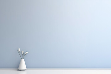 Minimal still life background with pleasant blue pastels and copy space