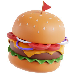 burger 3d icon design
