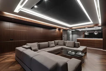 Plaid avec motif Mur chinois Interior of the opulent living room and den. Generative AI