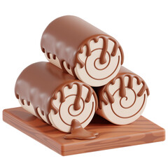 cake roll 3d icon design