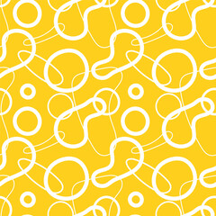 Vector seamless pattern of curved lines on a yellow background