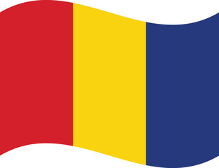 Fototapeta premium Wavy Romania flag vector isolated on white background