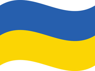 Wavy Ukraine flag vector isolated on white background