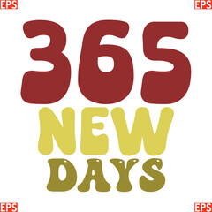 Happy New year retro svg design and eps file