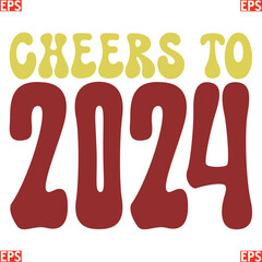 Happy New year retro svg design and eps file