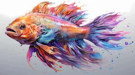 Obraz na płótnie Canvas Rainbow color fish