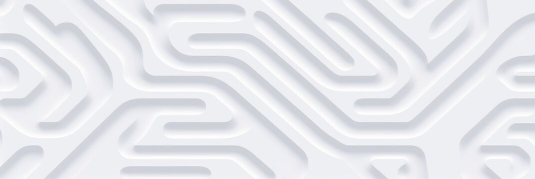 White lactic geometric universal background. Abstract elegant seamless pattern. Minimalist empty shaped BG. Light trendy banners design. 3d dots, lines, maze pattern, labirint, Generative AI