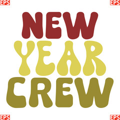 Happy New year retro svg design and eps file