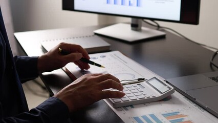 Company finance staff preparing financial documents, company finance staff preparing company finance documents to bring to the meeting to summarize for management's acknowledgment. Financial concept.