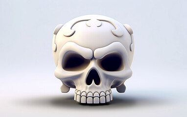3d rendering skull halloween character design