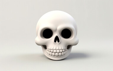 3d rendering skull halloween character design