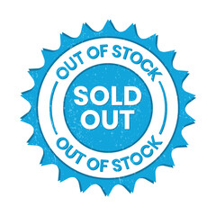 Out Of Stock Logo, Sold Out Badge, Sold Out Stamp, Out Of Stock Sign Products And Items, Retro Vintage, Limited Items Available, Alost Finished Products Vector Illustration With Grunge Texture