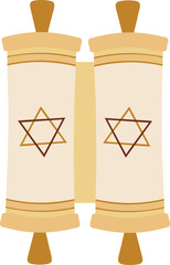 Torah scroll with golden Star of David