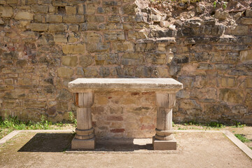 Ancient altar table 15 th century is only surving piece of chapels furnishings, which was located...