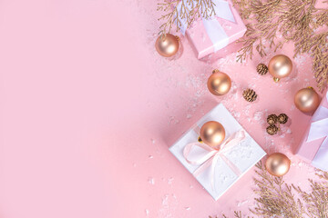 Rose gold christmas background