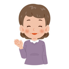 案内する　中高年の女性　上半身